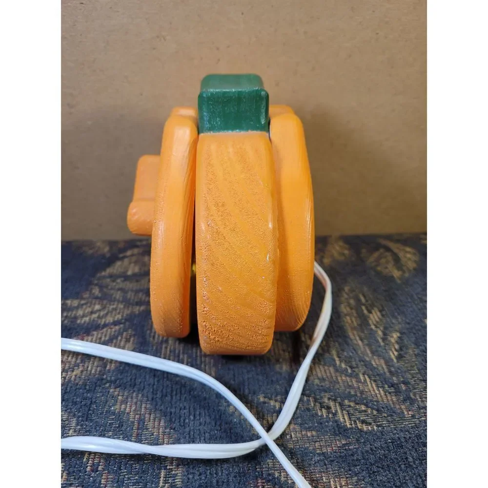 Handmade Wood Pumpkin Light
